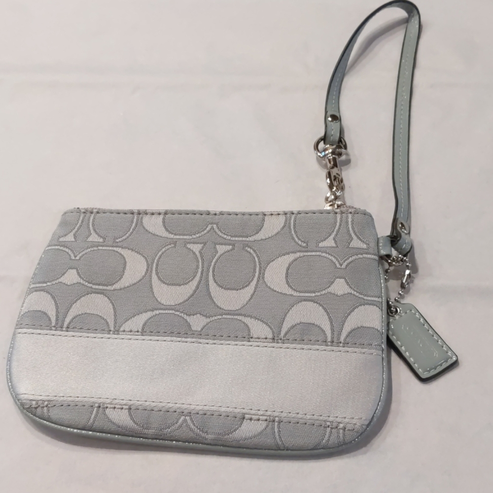Coach silver wristlet